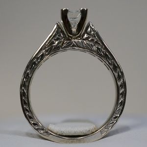 14KW Gold Princess Cut Diamond Engagement Ring